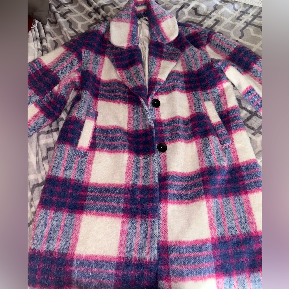Keep Dreaming Plaid Peacoat